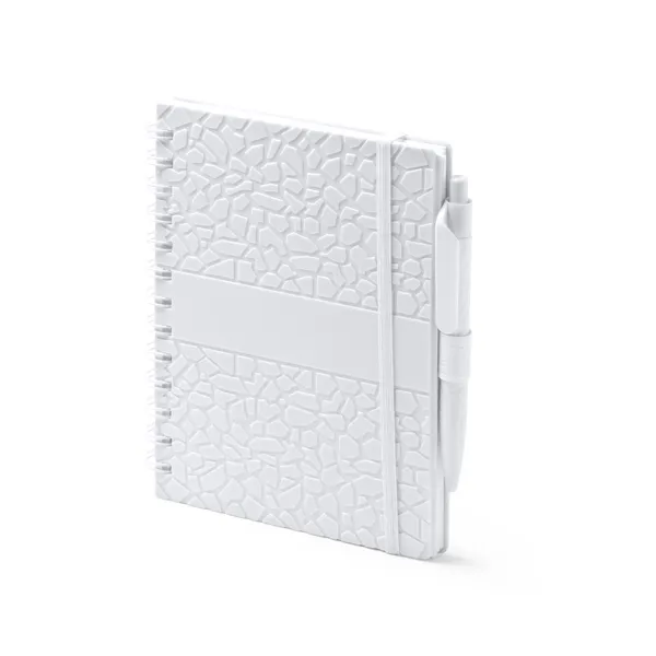 Libreta A5 DURAN Tapa rígida y doble anilla. Soporte con bolígrafo a juego. Personalizado