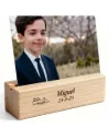 Soporte de Madera personalizado con lamina vertical 10x15cm. 